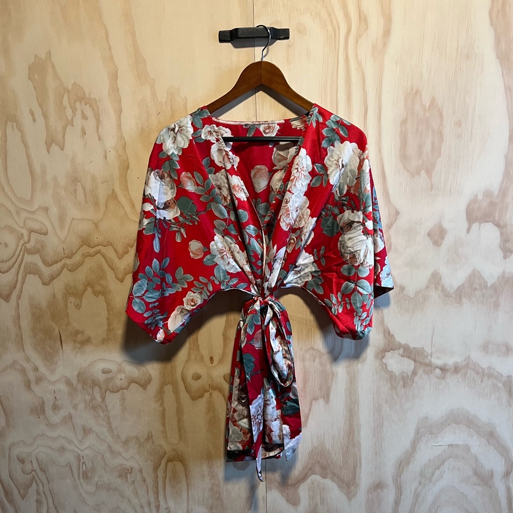 Oriental Kimono Romper S/M Red